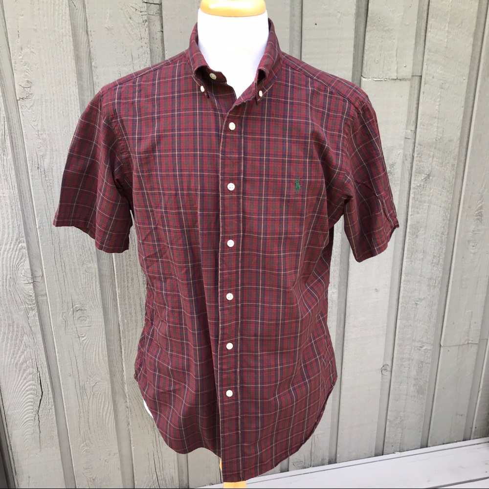 Ralph Lauren Red Plaid Casual Button Down Shirt